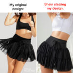 Comparison of the original Popflex Pirouette Skort and the Shein copycat.