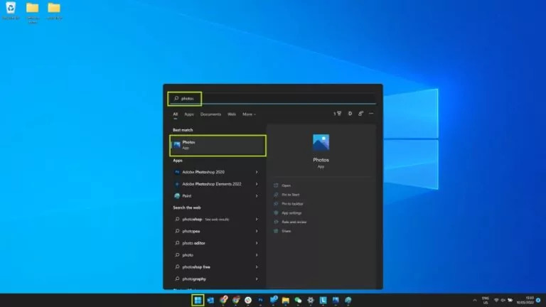 Opening Microsoft Photos App on Windows