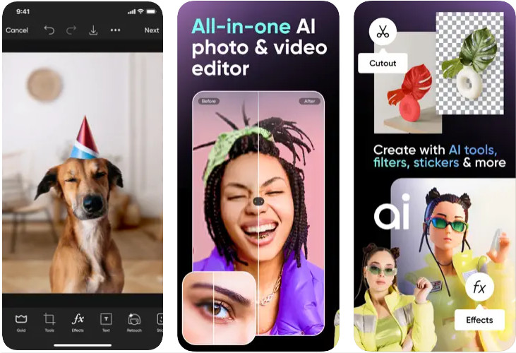 use picsart app to add stickers to photos