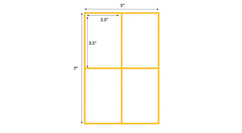 Printing paper divided into four sections