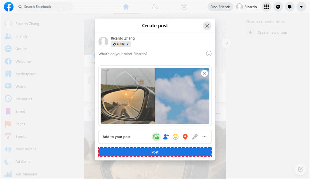 Uploading downloaded Google Photos to Facebook.