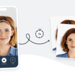 A person using a mobile app to check their passport photo, highlighting the convenience of ensuring compliance with official guidelines.