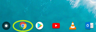 Google Chrome browser icon on a Chromebook