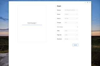 Chromebook Scan App interface showing the scan button ready to initiate photo scanning