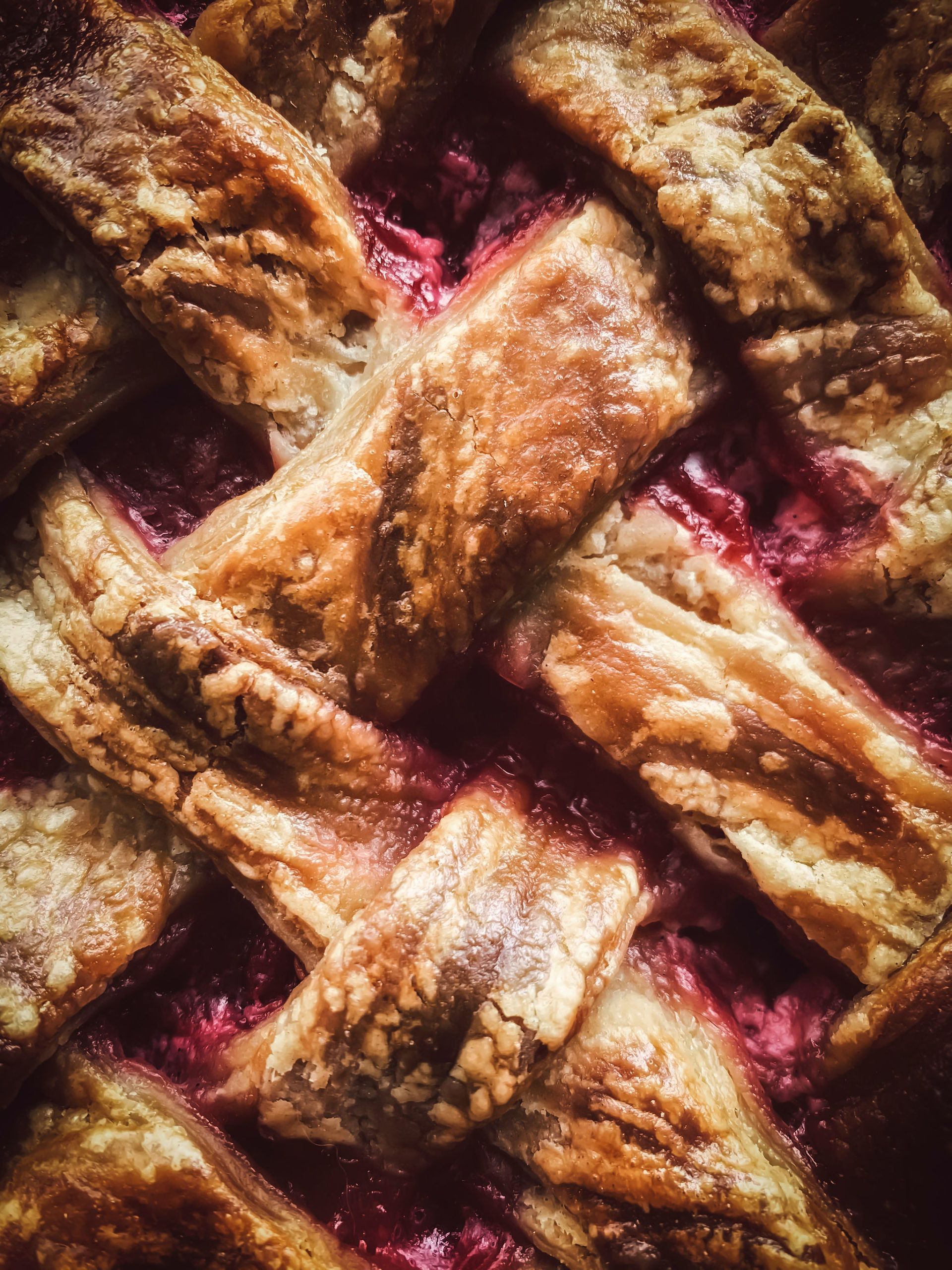 Macro shot of a raspberry pie taken with iPhone