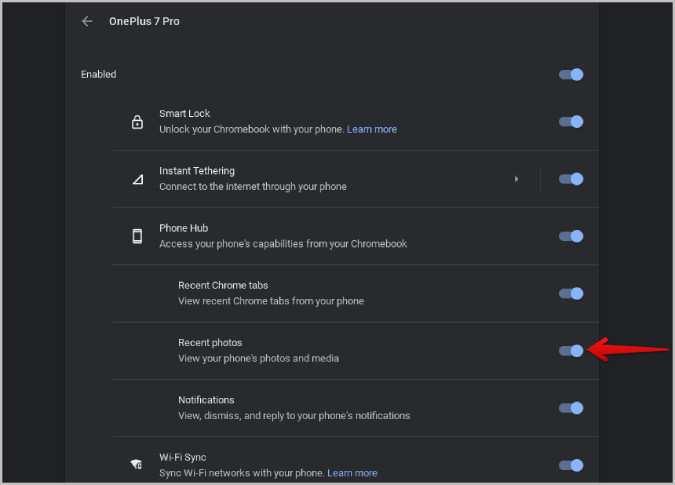 Enabling Recent Photos on ChromeOS