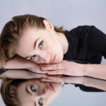 girl reflection in the mirror table