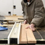 Shara Woodshop Diaries ripping coffee wood on table saw