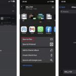 alt text: iPhone displaying the 'Save to Files' option from Google Drive