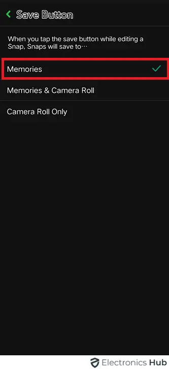 Choosing save location in settings