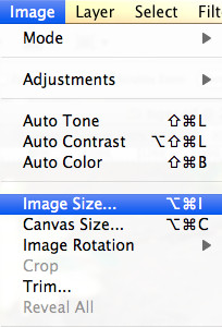 The Image Size dialog box in Photoshop