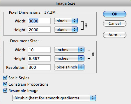 Final image size and dimensions after scaling