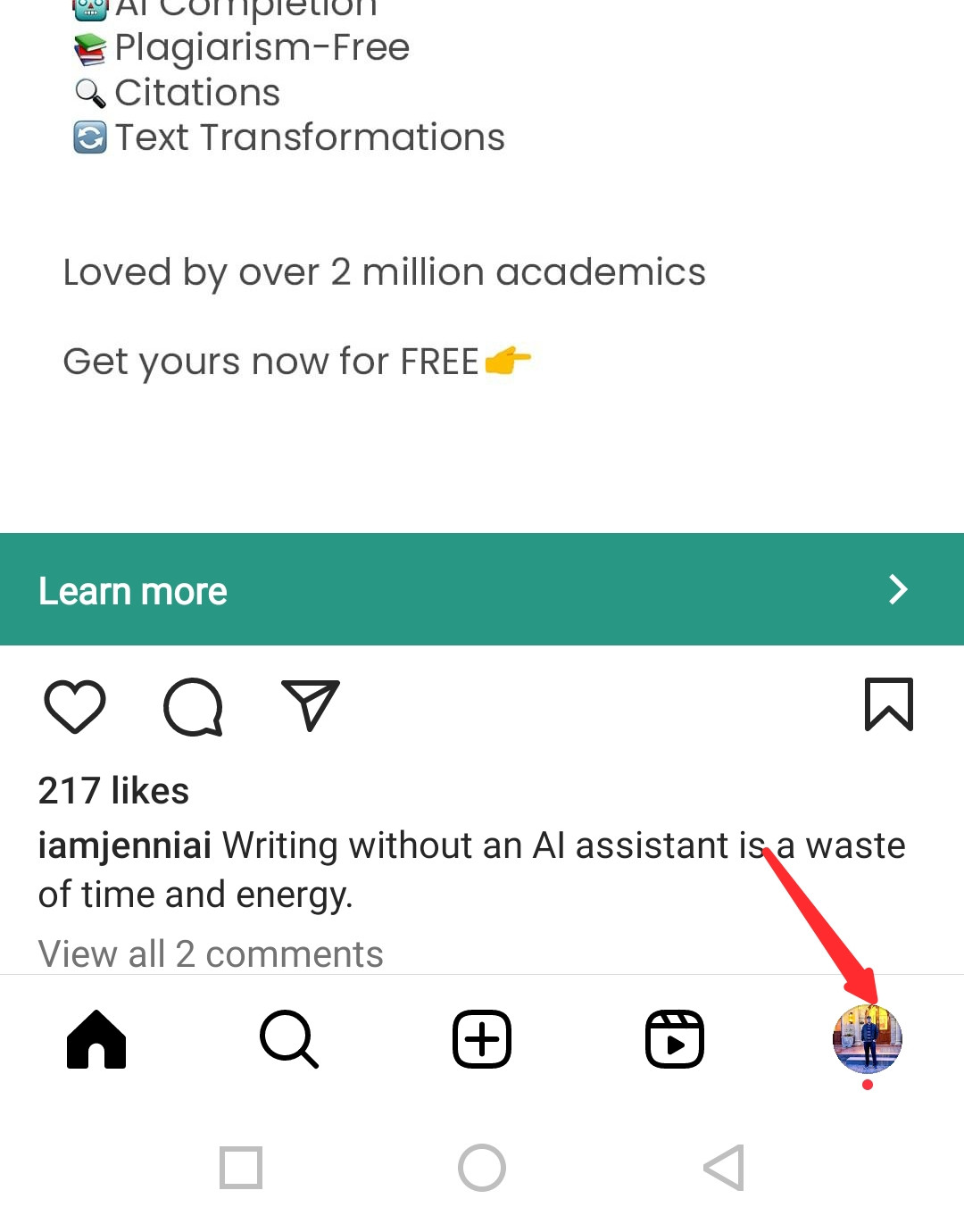 Instagram profile menu showing "Archiving and downloading" option selected.