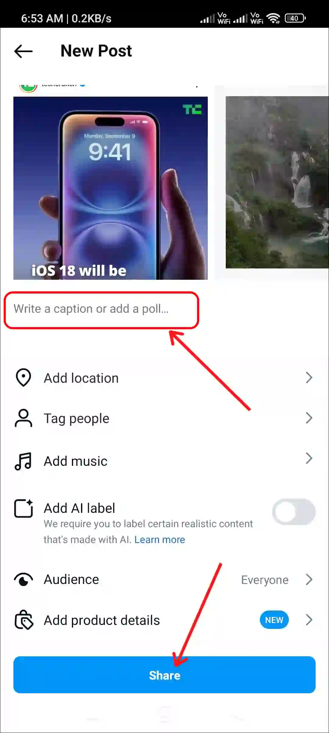 Share Instagram Post with 20 Photos