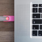 Pink custom flash drive with solid print
