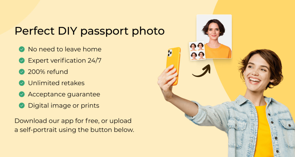 Visual showcasing the benefits of using PhotoAiD for UK passport photos, emphasizing expert verification and money-back guarantee.