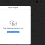 Screenshot of how to post to Instagram from desktop via the native app.