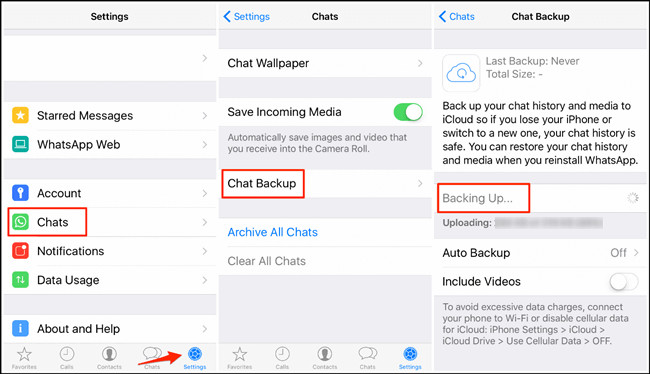 iPhone settings showing the path to check iCloud backup details, emphasizing the importance of verifying the backup date.