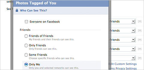 Choosing &quot;Only Me&quot; in Facebook Privacy Settings