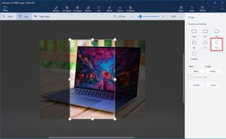 Aspect ratio crop Paint 3D Windows