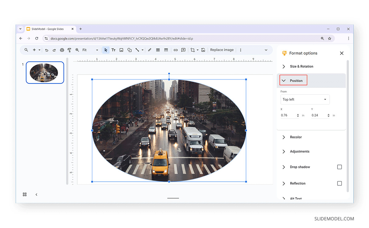 Editing the Position of the picture in the crop