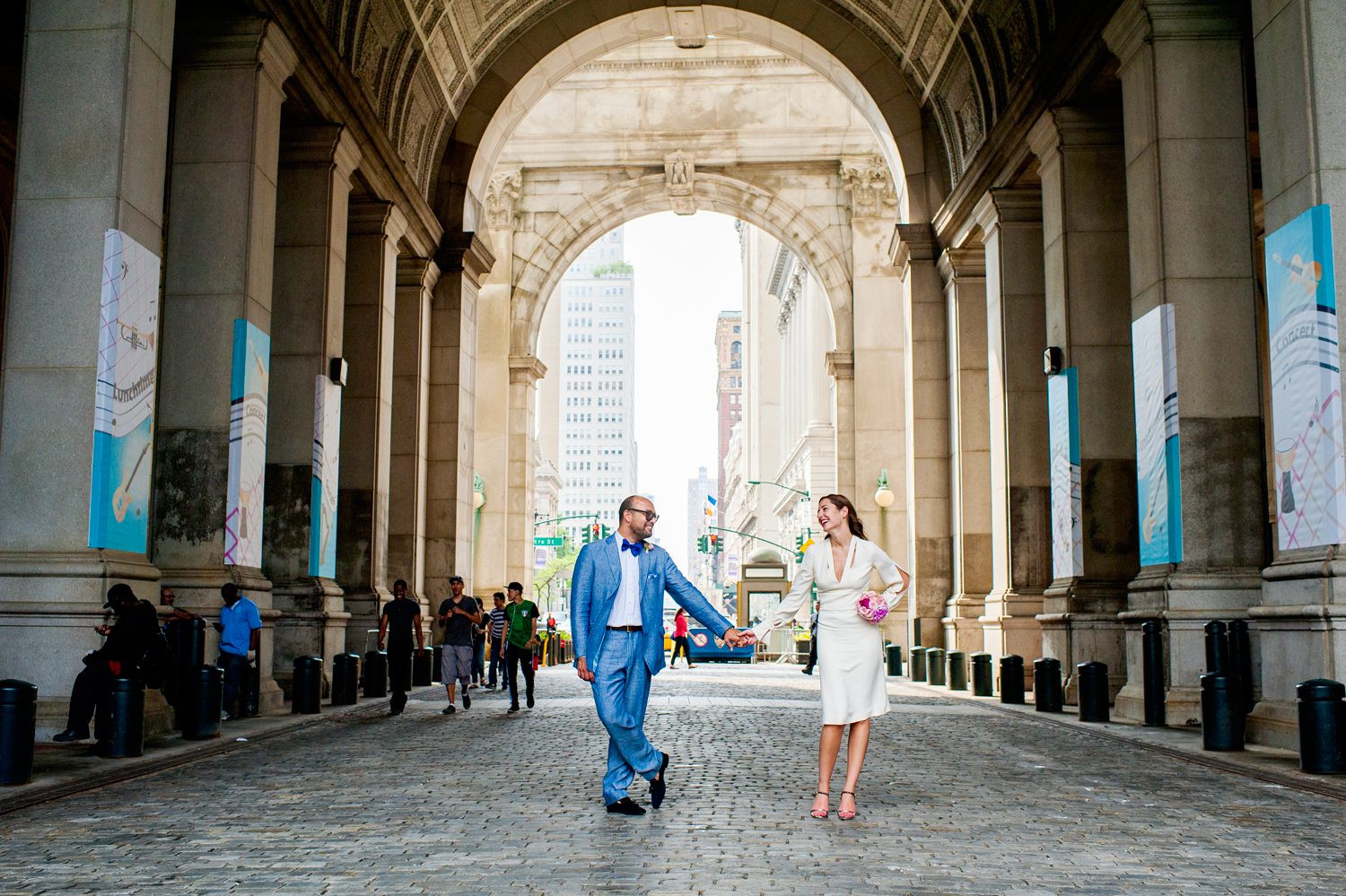 Couple kissing in New York City