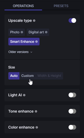 Enable real estate preset