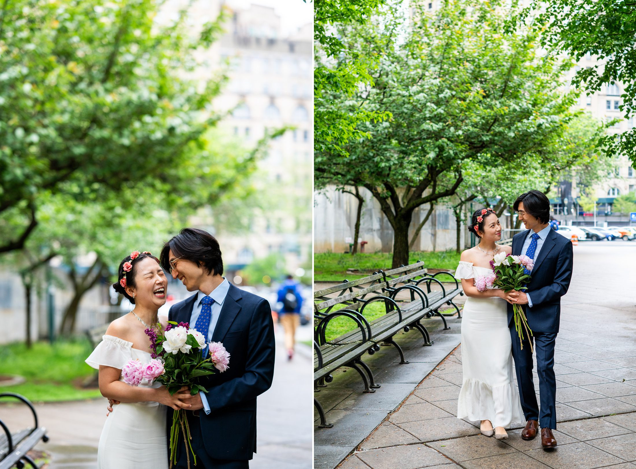 Wedding garden greenery for City Hall wedding