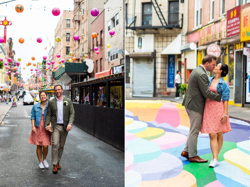 Couple in Chinatown for elopement photos