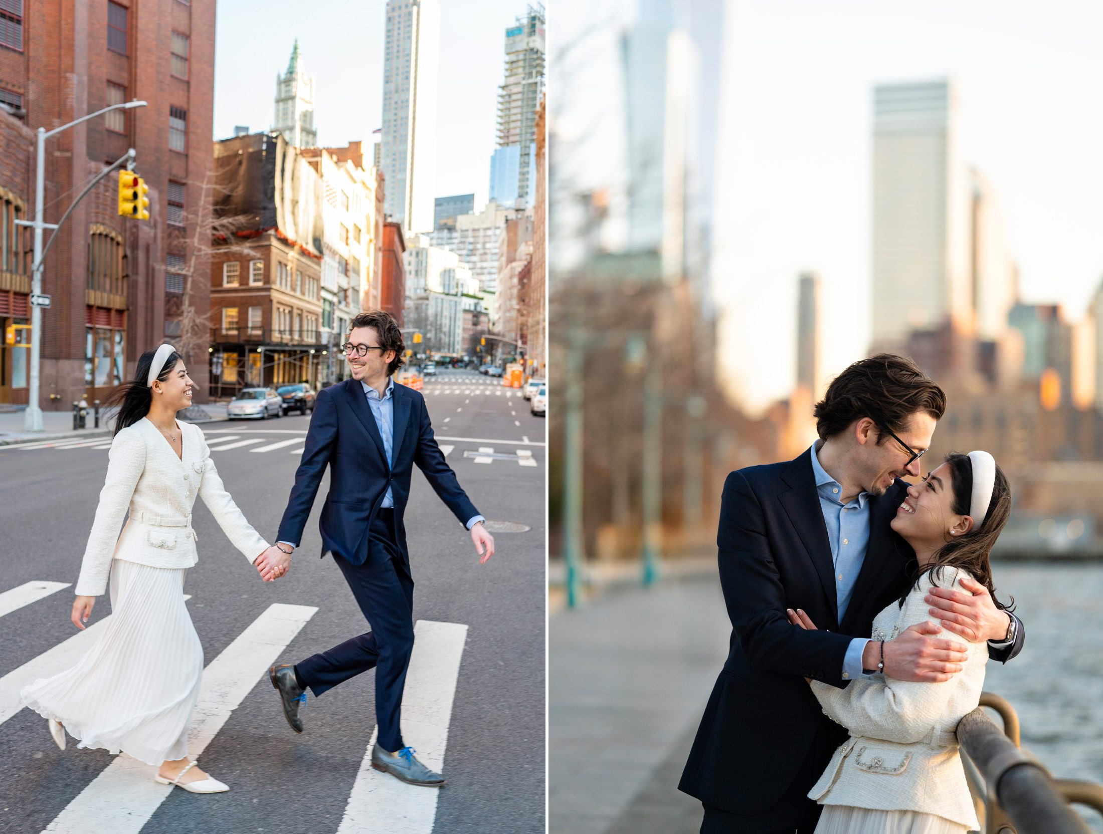 Bride and groom at Tribeca location