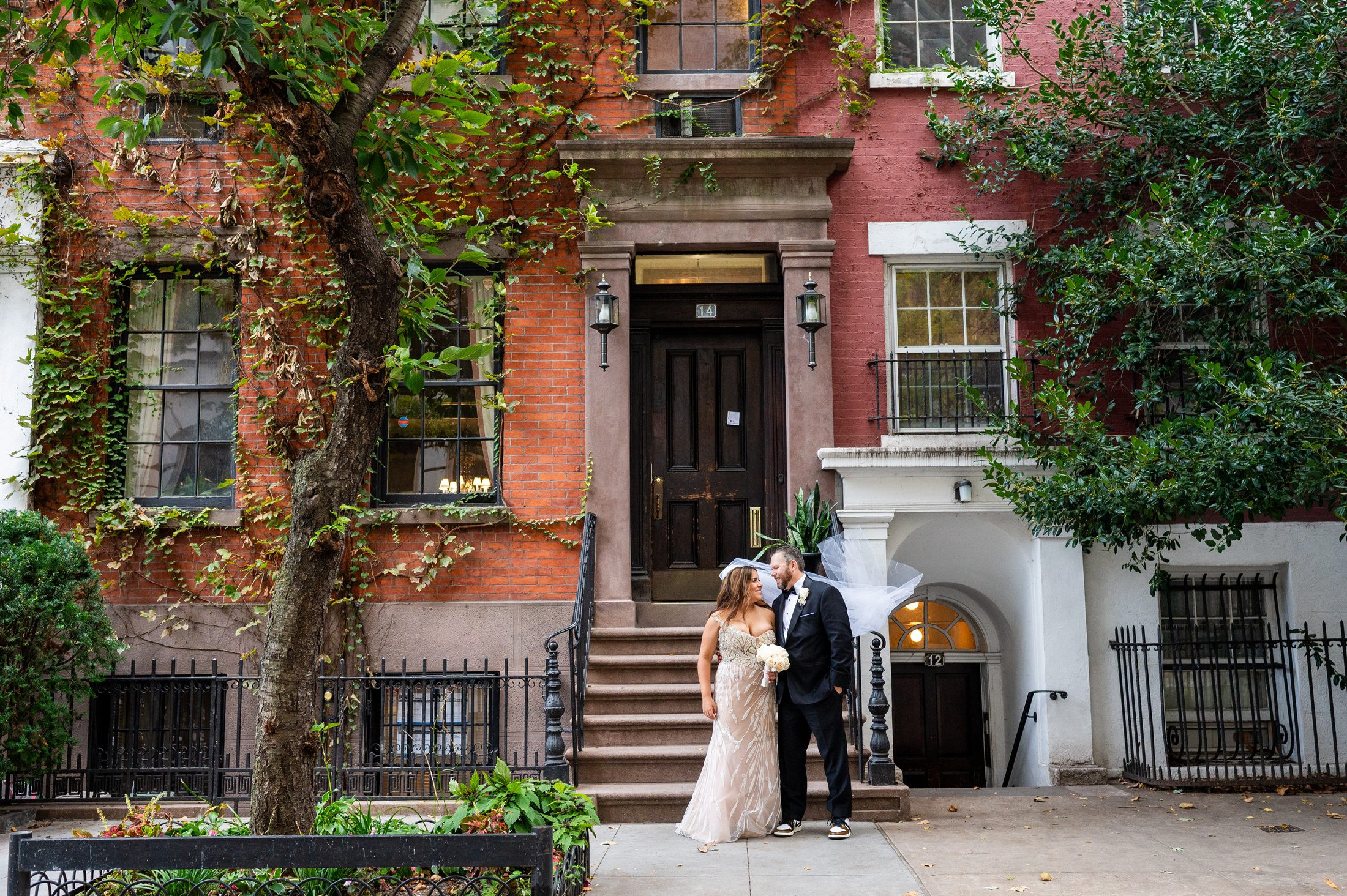Bride posing in West Village