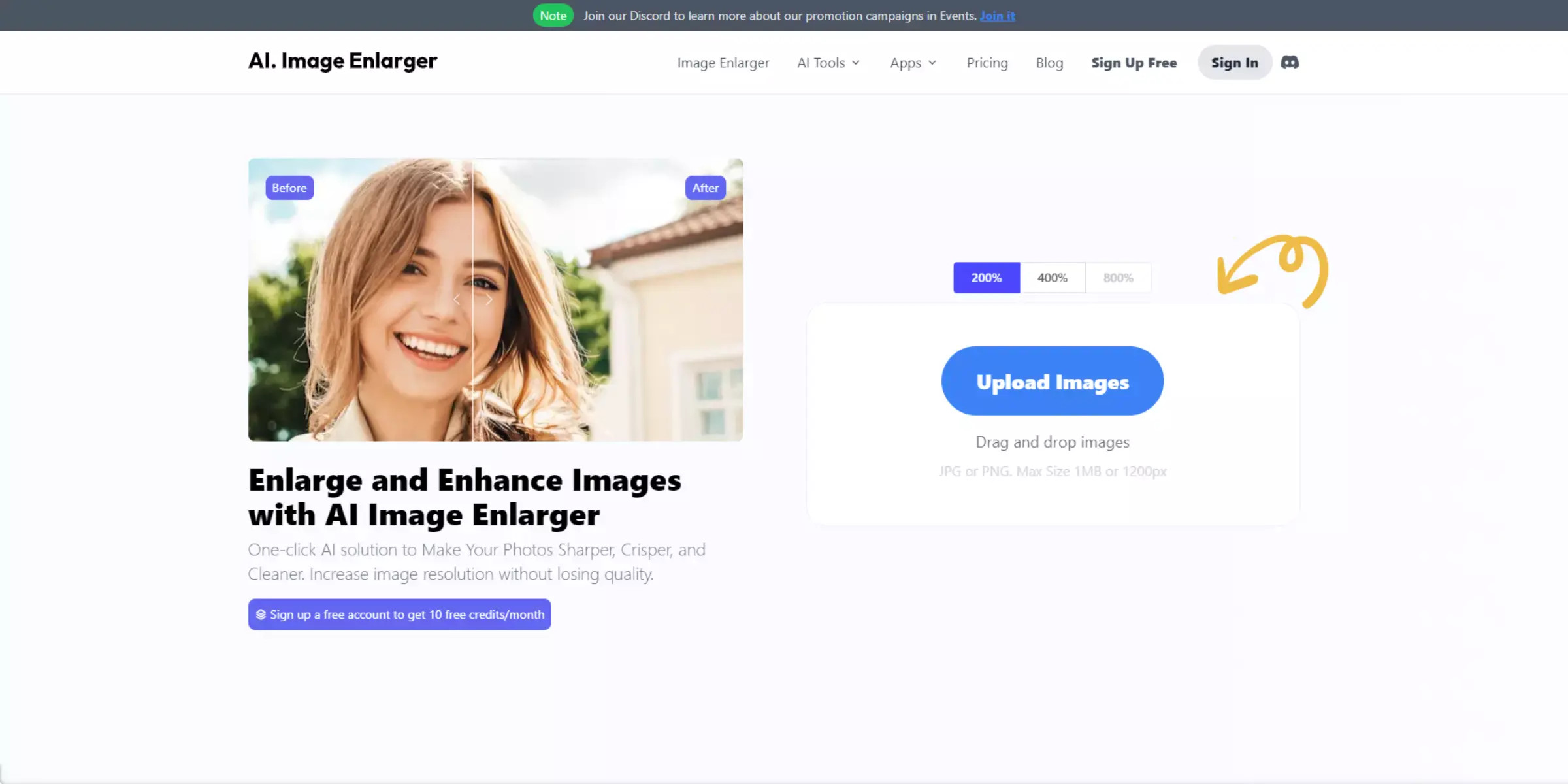 AI Image Enlarger Interface