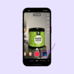 Graphic design featuring a smartphone displaying TikTok's upload button, showcasing image selection for creating swipeable content.