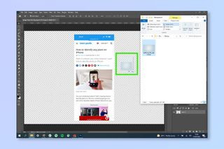 Dragging and dropping an image into Photoshop to use as a background