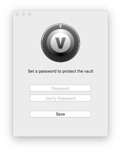 Screenshot of the set password screen