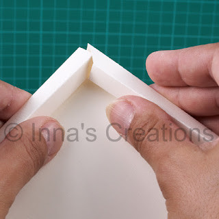 Close-up of paper photo frame with clean corners