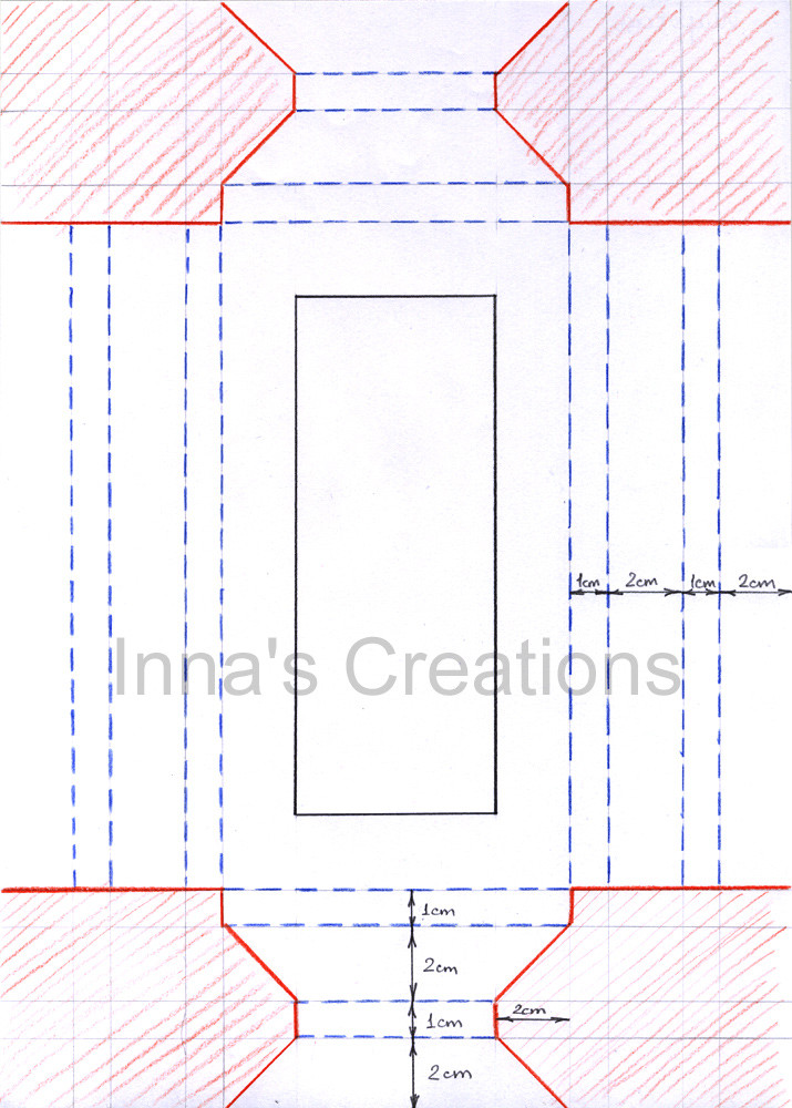 Template for a wide paper photo frame