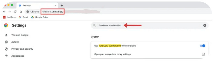 hardware acceleration chrome browser