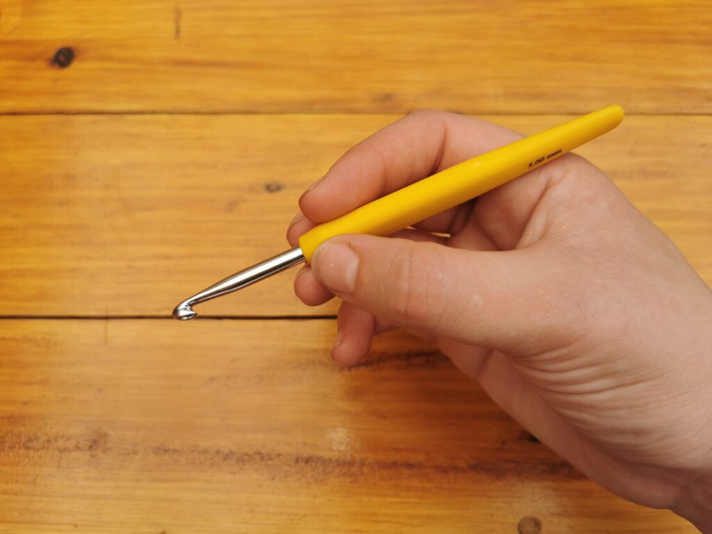 Pencil Hold allows precise control when crocheting delicate photo patterns