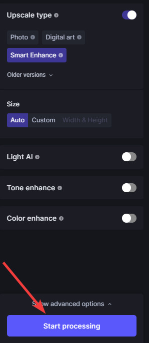 Start processing the image