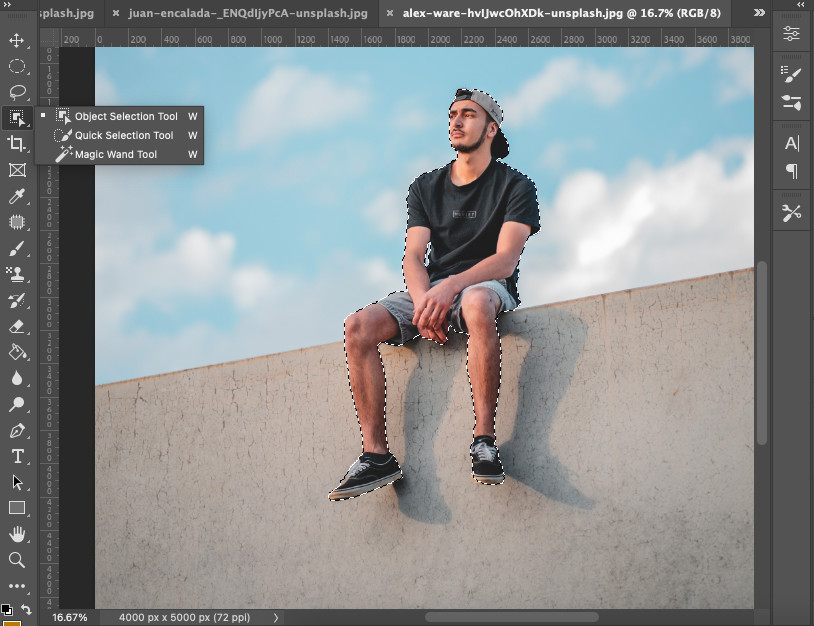 Selection tool in adobe photoshop