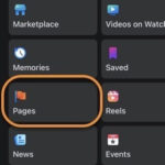 Open Facebook Pages from the menu