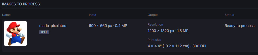 View output resolution