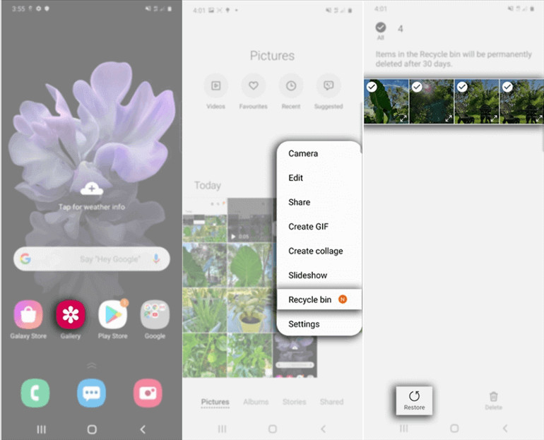 Accessing Recycle Bin on Android