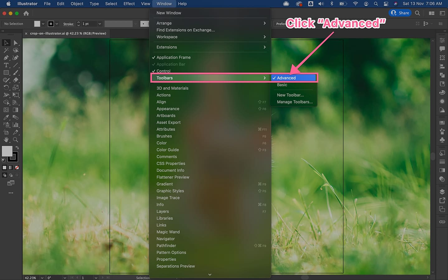 Selection tool being used to select an image