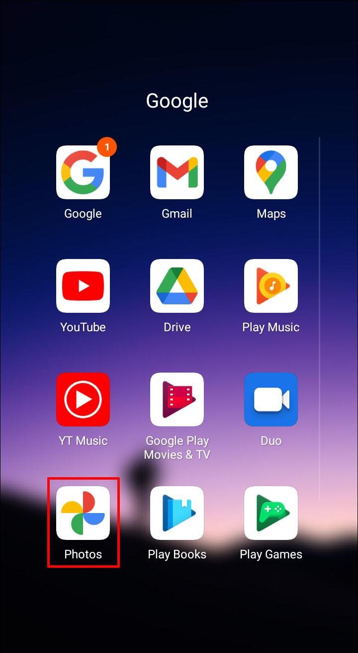 Opening the Google Drive app on a mobile device to start photo selection