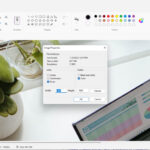 Screenshot of how to access Image Properties in Microsoft Paint