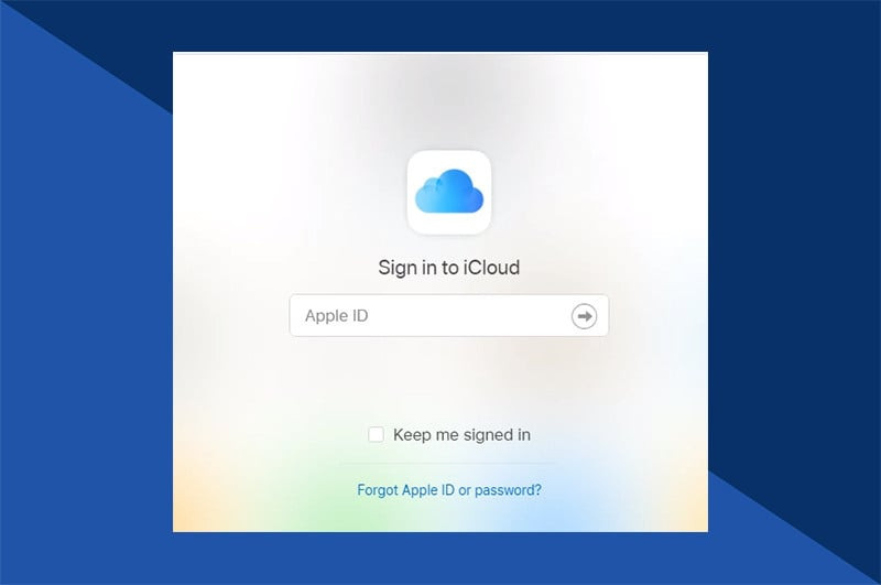 Signing into iCloud.com through a web browser to access iCloud services online
