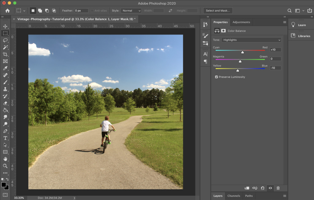 Color Balance Adjustments Step 2