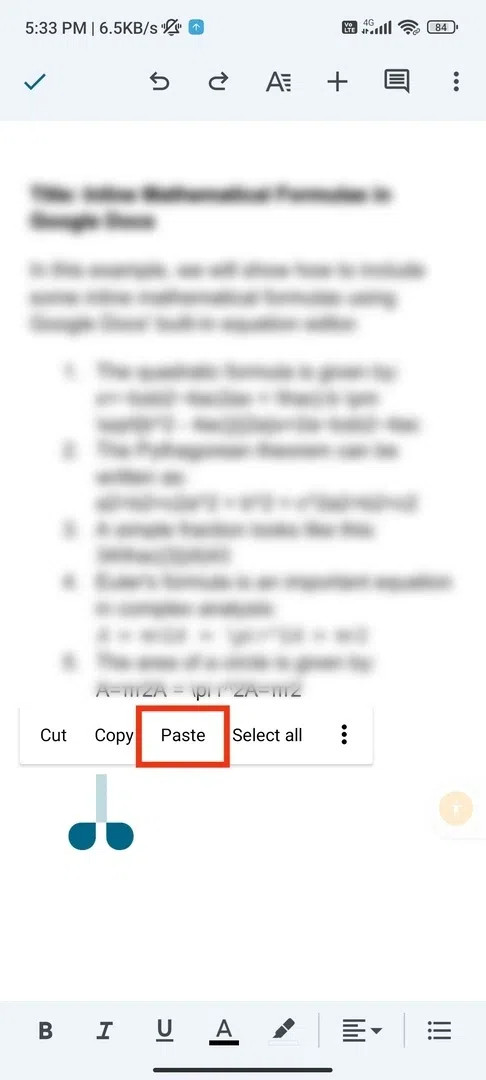 Copying Image from Google Docs on Phone